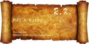 Rák Kitti névjegykártya